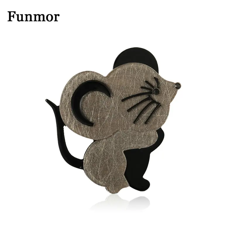 Милые Броши Funmor в виде мыши акриловые аксессуары для детей повседневные девочек