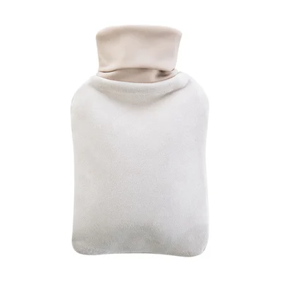 Классическая ПВХ белая Бутылка горячей воды 1000 мл с замшевый чехол Портативный Большой ручной обогреватель для ног мешок горячей воды мешок для облегчения боли - Цвет: Light Gray