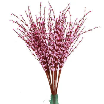 

Silk Flower 10pcs 12 Branches Artificial Flower Fake Leaf Wedding Home Party Decoration Flower Winter Jasmine Artificial Flowers