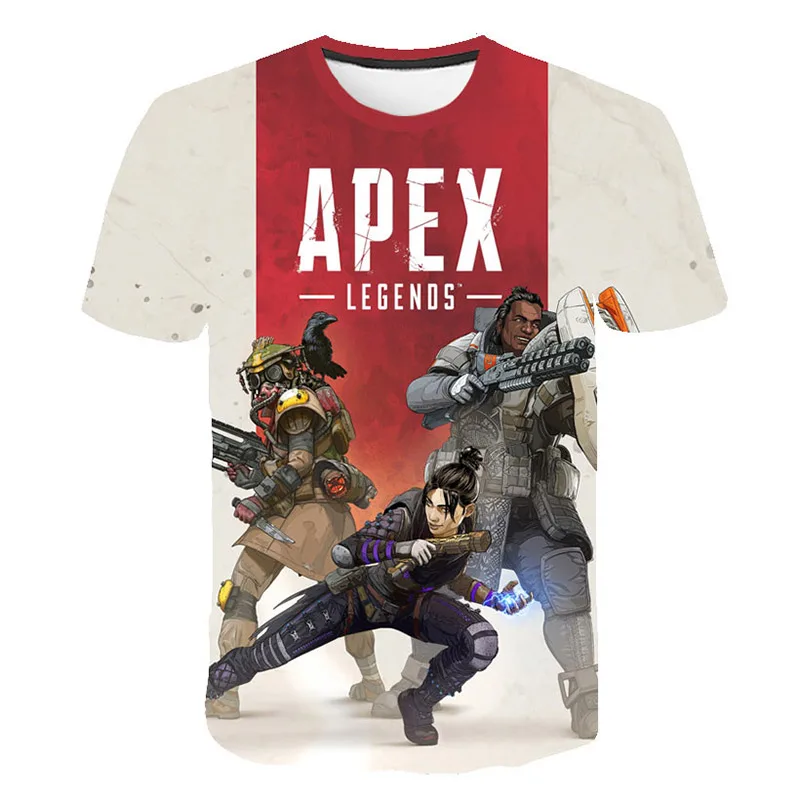 Новые популярные футболки Apex Legends летняя футболка с короткими рукавами для детей футболка для мальчиков и девочек дышащий топ с 3D Дизайном Apex Legends - Цвет: picture color