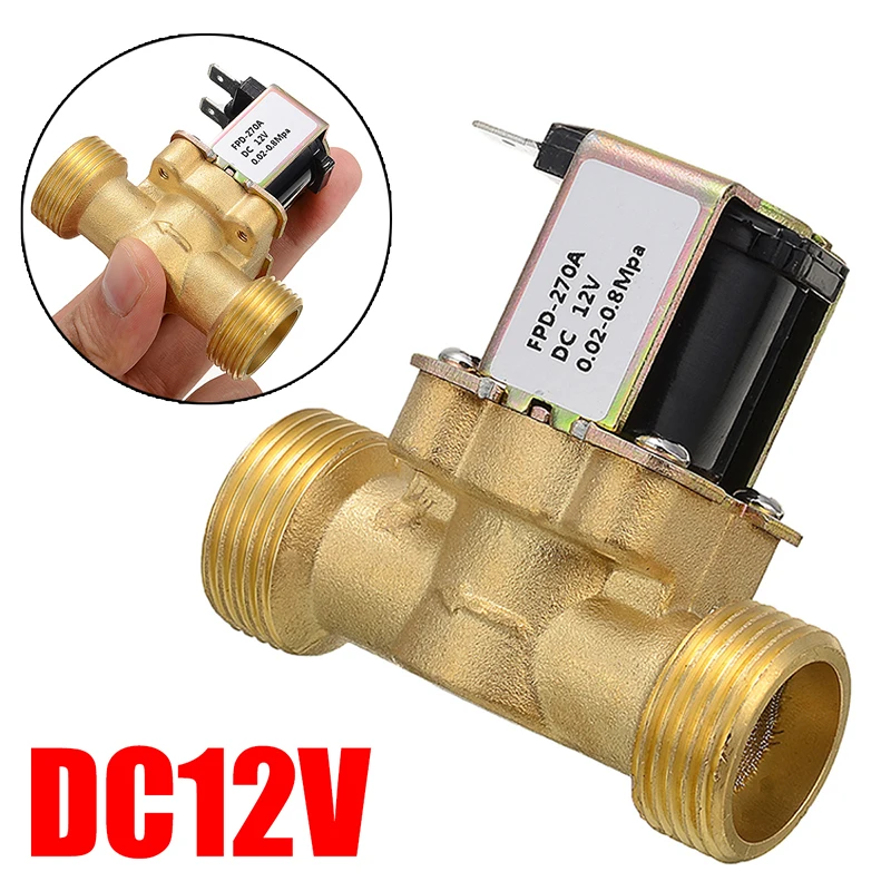 1 шт. G3/4 DC 12V электромагнитный клапан электрический водяной N/C латунный