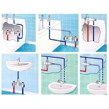1PCS Brass G1/2 Male 3 Way Thermostatic Mixing Valve Temperature Shower Water Control Y0R9