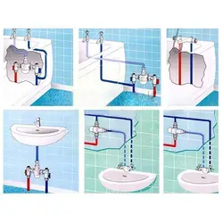 1PCS Brass G1/2 Male 3 Way Thermostatic Mixing Valve Temperature Shower Water Control Y0R9