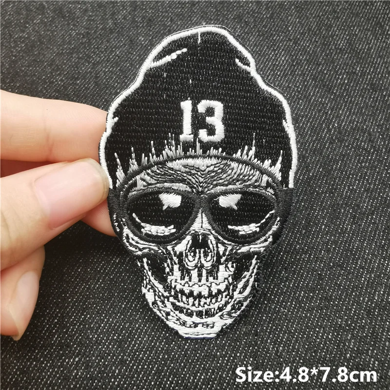 Schädel Herz Patches Für Kleidung USA Anime Nähen Abzeichen Geist Poker Applique Aufkleber Punk Hippie Bestickt Patch auf Kleidung – Detail 23
