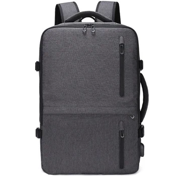 

Multi-Function Laptop Backpack Large Capacity Expansion with Usb Charging Port Travel Waterproof Backpack Gray