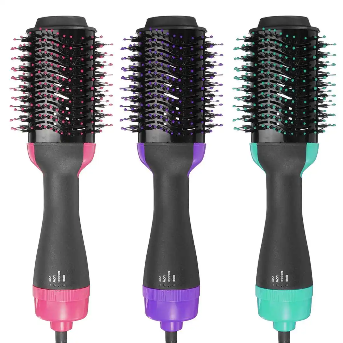 

3 in 1 Hair Dryer and Volumizer, ManKami Salon Hot Air Paddle Styling Brush Negative Ion Generator Hair Straightener Curler