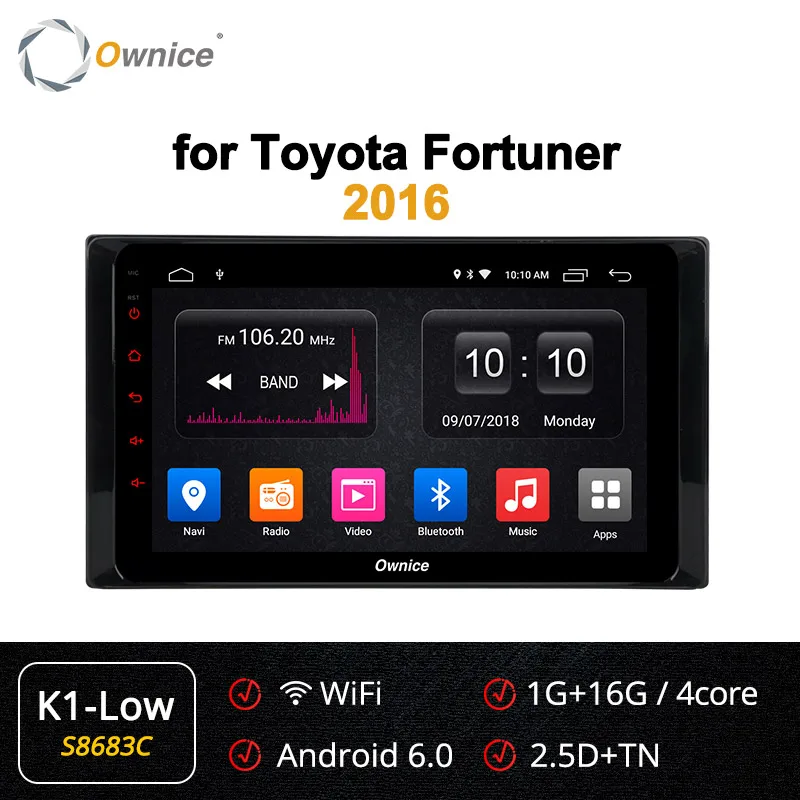 Ownice k3 k5 k6 Android 9,0 Восьмиядерный Автомобильный DVD Радио gps плеер для Toyota Fortuner DSP 360 панорама навигация 4G Оптический - Цвет: S8683 K1-Low