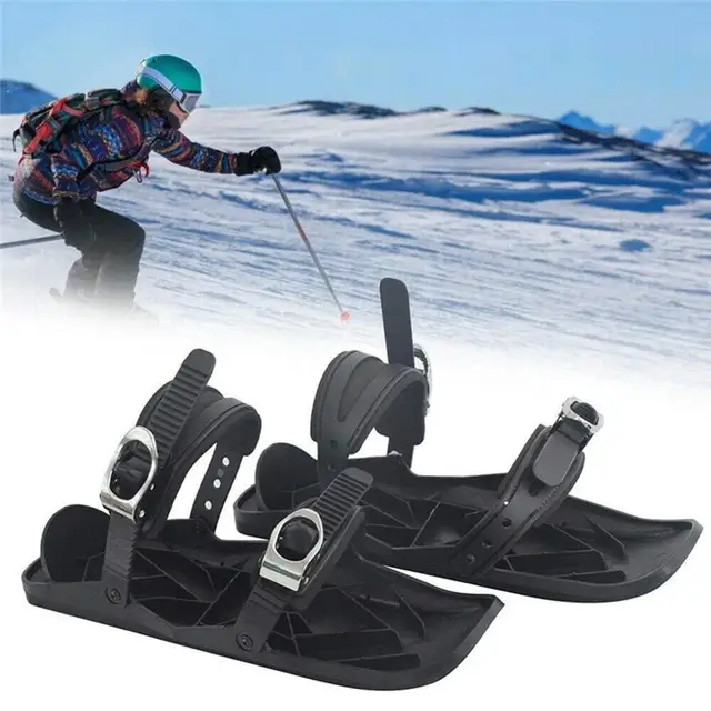 US $22.39 Adjustable Skiing Mini Sled Snowboard Wall Sport Ski Boots Combine Skates with Skis Outdoor Skiing 