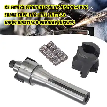 

R8 FMB22 Straight Shank Arbor Face End APMT1604 Inserts Screw Mill Cutter Set