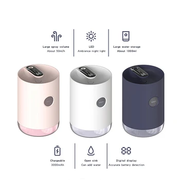 

1000ML Large Capacity Humidifier for Home Office Travel Air Humidifier Portable Mist Humidifier with Adjustable Mist Mod