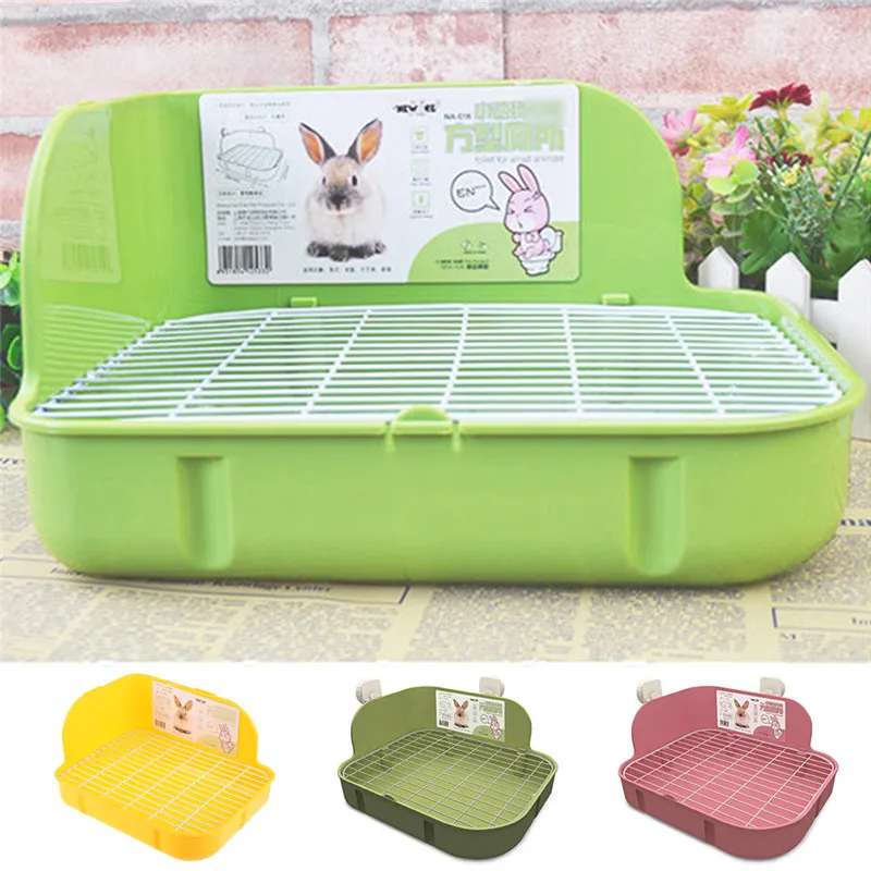 

Small Pets Rabbit Toilet Square Bed Pan Potty Trainer Bedding Litter Box for Small Animals Cleaning Supplies C42