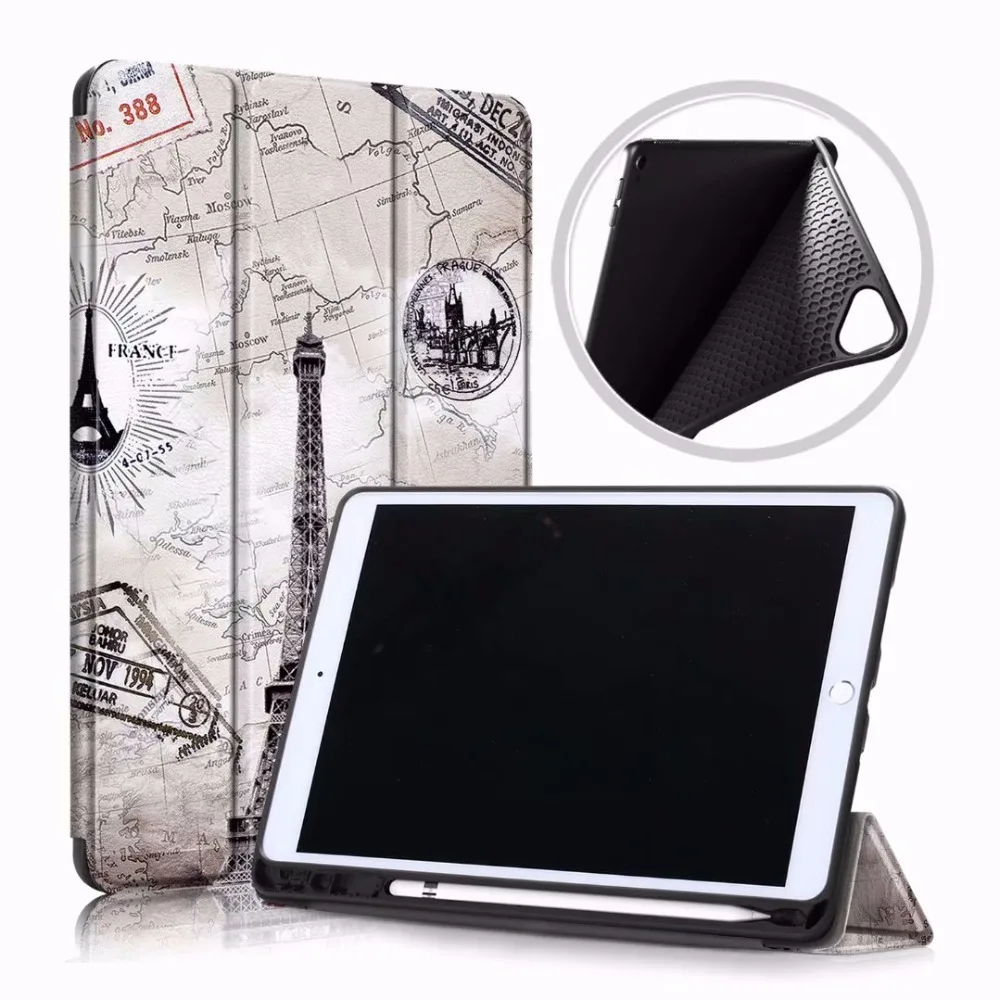 Магнитный смарт-чехол для iPad 10,2 чехол с карманом для ручки Тонкий чехол-подставка для iPad 7-го поколения Автоматический Режим сна/пробуждения чехол для планшета