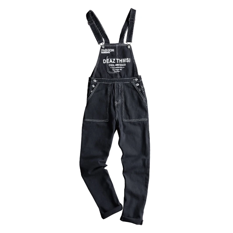 black denim overalls mens