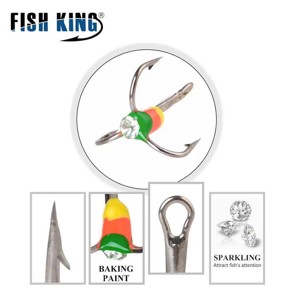 FISH KING 5pcs Winter Fishing Hook High Carbon Steel Overturned Treble Hook 6/8/10/12# For Lure Triple Hook Fishing Tackle FISH KING 5pcs Winter Fishing Hook High Carbon Steel Overturned Treble Hook 6/8/10/12# For Lure Triple Hook Fishing Tackle