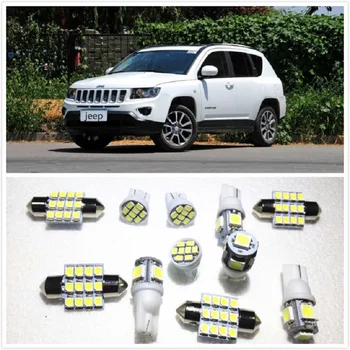 

11 set White LED Lights Interior Package 10 & 36mm Map Dome For Jeep Liberty Cherokee Grand Cherokee Commander Wrangler1998-2019