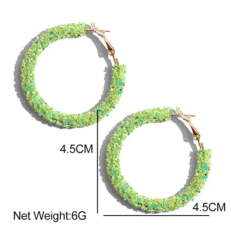 Новые блестящие серьги кольца JJFOUCS с блестками для женщин богемное вечерние