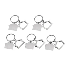 5 шт. Серебряный нежный современный дом брелок металлический подарок Нежный