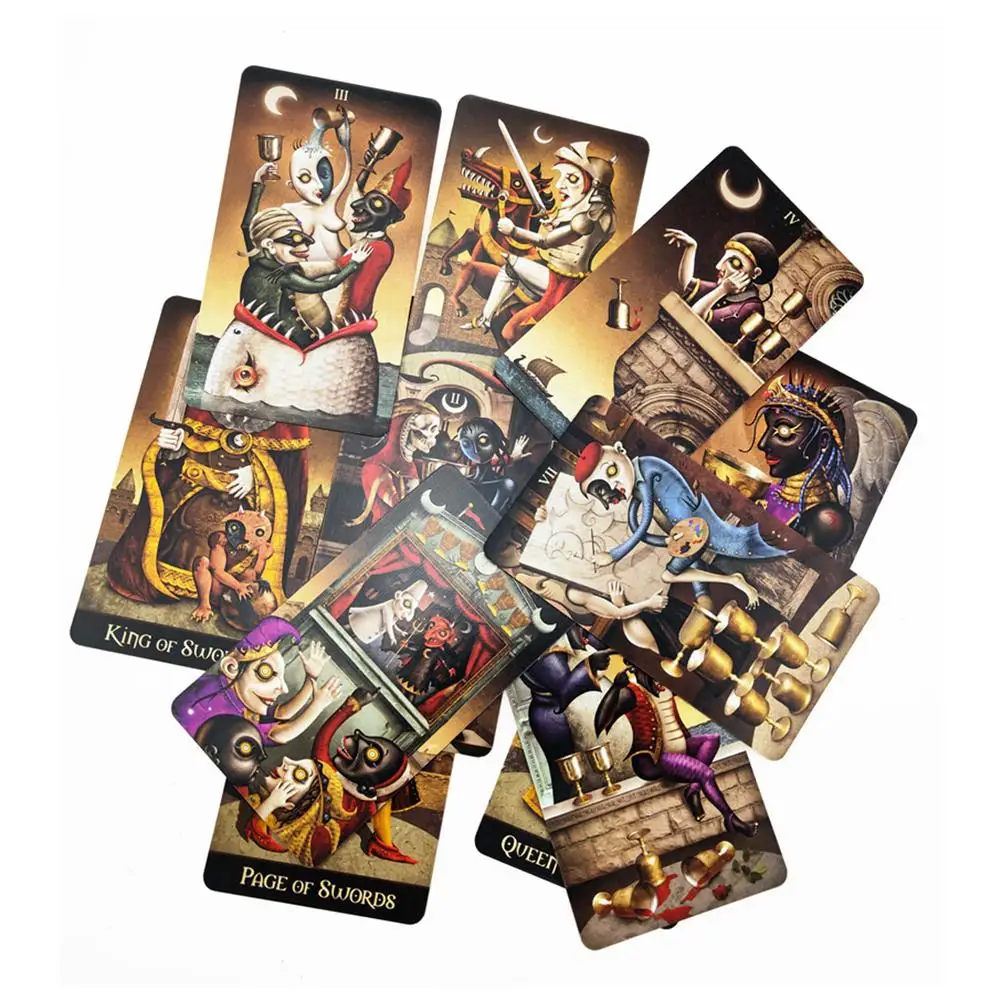 78 карт, английская настольная игра, Deviant Moon Tarot, английская версия, вечерние карты для использования и использования, использование карт Таро, игра для гадания