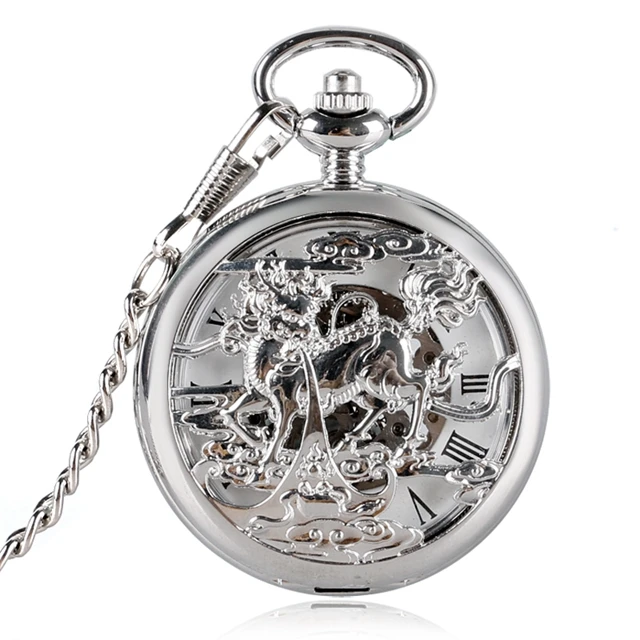 

Trendy Pocket Watch Excellent Hollow-out Case Chinese Style Hand-winding Mechanical Neckalce Pendant Clock relogio Montres