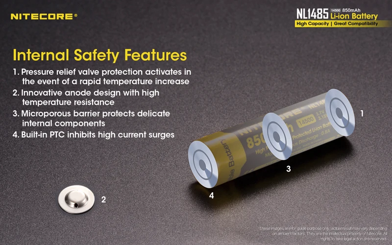 Nitecore NL1485 850mAh Protected Li-ion Battery 14500 (9)