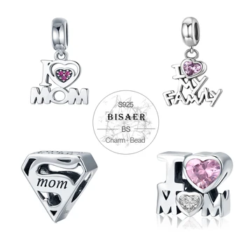 

Authentic 925 Sterling Silver Daughter Mother Gift for Mom Love Heart Charm Beads Fit Charm Bracelet Silver 925 Jewelry Making