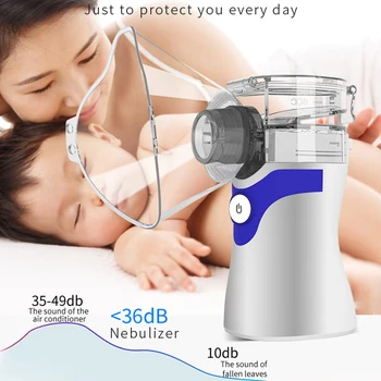 

Portable Mesh Silent Nebulizer Inhale Equipment Respirator Humidifier For Kids Adult Atomizer Health Care Monitor