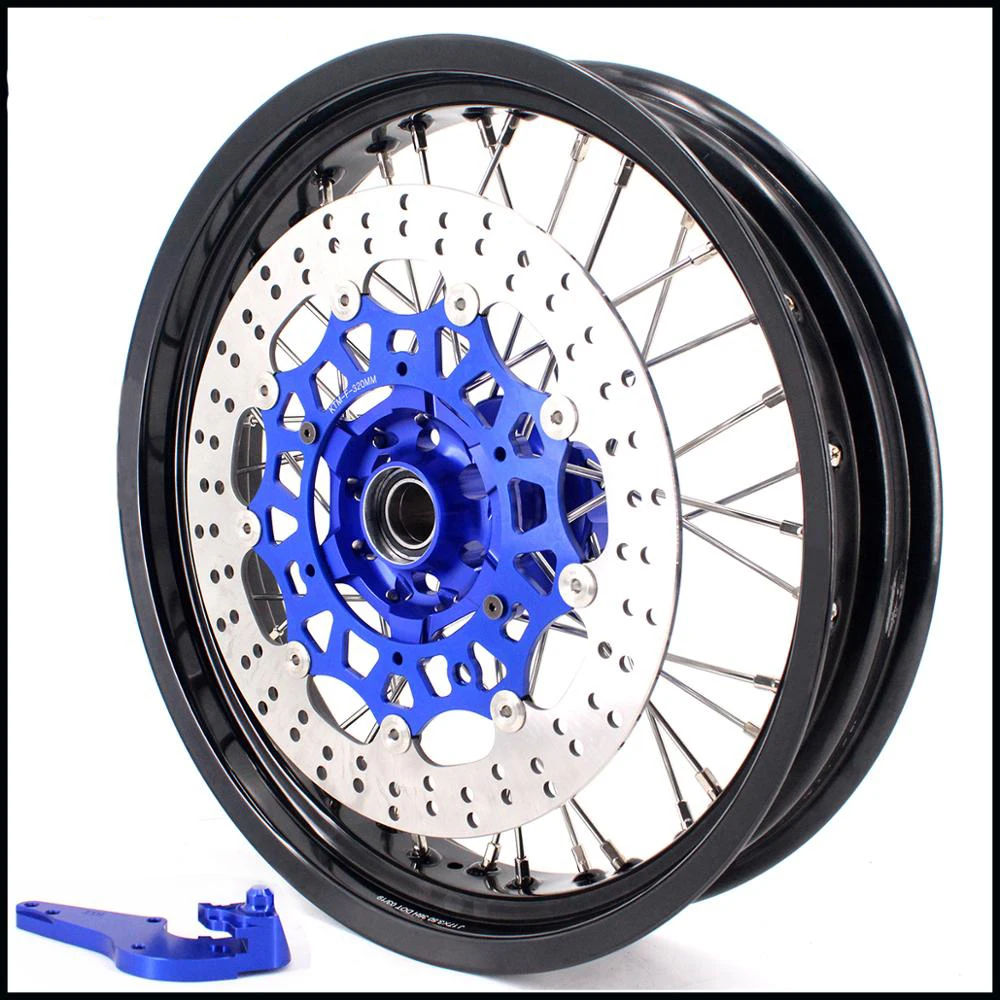 3 5/5 0 полный комплект колес Supermoto для HUSQVARNA TE TC FE FC 125 250 350 450 2014 2019 Supermotard Disc Blue|motard