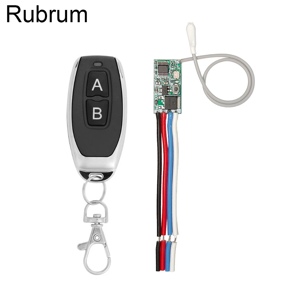 Rubrum 433mhz DC 3.6V 6V 12V 24V 1CH Mini Relay Wireless RF Remote Control Switch LED Lamp Controller Micro Receiver Transmitter afbeelding