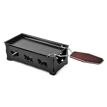 

Portable Non-Stick Metal Cheese Raclette Oven Grill Plate Rotaster Baking Tray Stove Set Home Kitchen Baking Tool