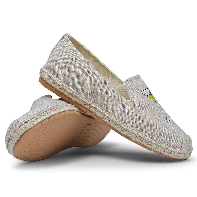 

Fashion New Sneakers Wear-resistant Breathable Casual Comfort Lightweight Embroider Slipon Fishermen Hemp Rope Shallow loafers