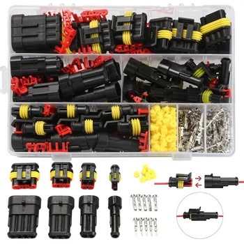 

Dropship 352pcs HID Waterproof Connectors 1/2/3/4 Pin 26 Sets Car Electrical Wire Connector Plug Truck Harness 300V 12A