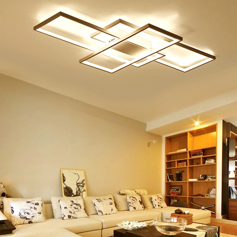 長方形のアルミニウムLEDシーリングライト,モダンなデザイン,屋内照明,装飾的なシーリングライト,白黒で利用可能,リビングルームやベッドルーム に最適,85/265V。|シーリングライト| - AliExpress