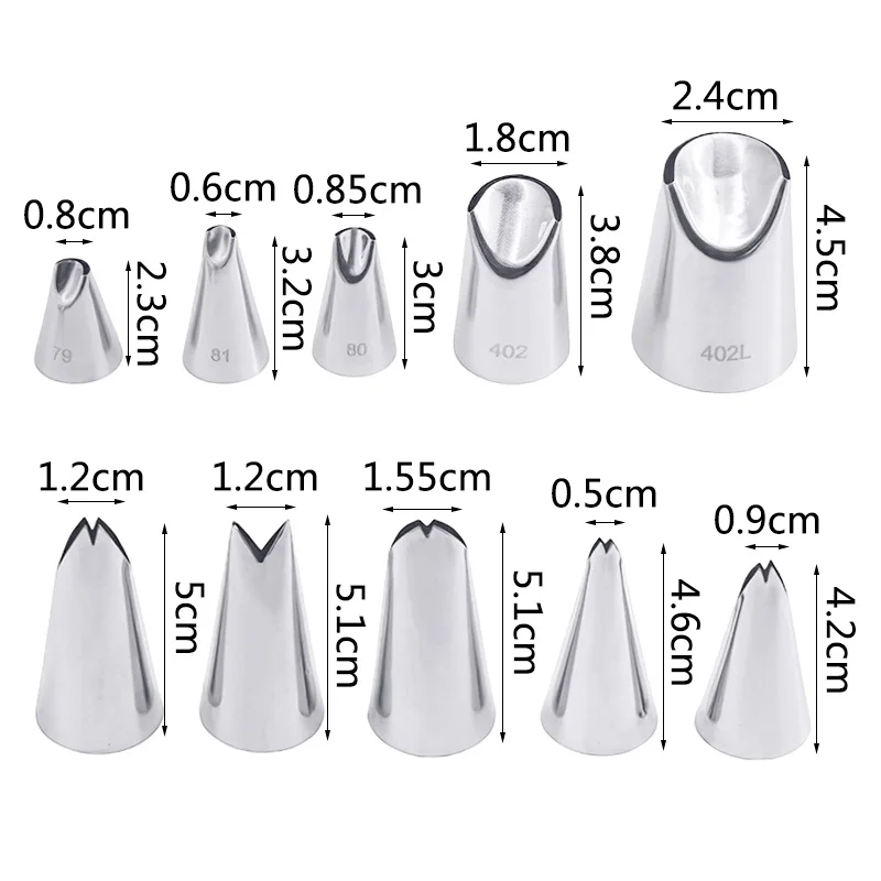 Cake Decorating Tip Set Baking Supplies Cake Icing Nozzles Baking Nozzle Set Cake Decorating Nozzle Set Flower Leaves Rose Nozzles 5Pcs Stainless Steel Icing Piping Nozzle Pastry Tips For Cream Cake Fondant Baking Decorating Tools