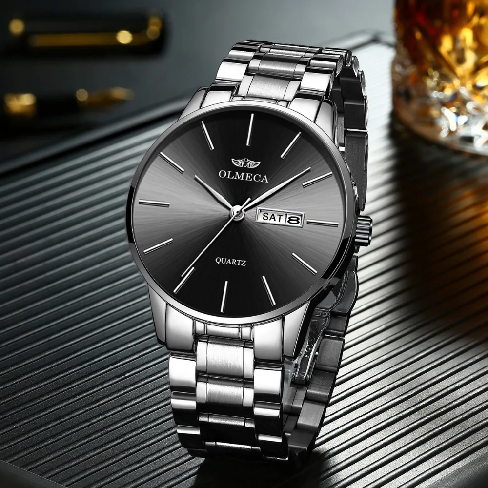 OLMECA Men Watches Waterproof Luxury Stainless Steel Watch Military Quartz Wristwatches Saat Relogio Masculino Drop-Shipping OLMECA Men Watches Waterproof Luxury Stainless Steel Watch Military Quartz Wristwatches Saat Relogio Masculino Drop-Shipping