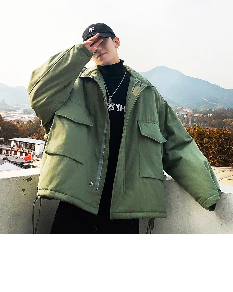 Winter Men's Waterproof Parkas Casual Loose Pocket Bread Cotton-padded Clothes Windbreaker In Warm Jackets Coat Overcoat