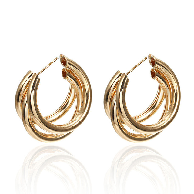 Vintage Drop Earrings For Women Gold/Silver Color Big Geometric Statement Earring 2019 Fashion Earring India Jewelry