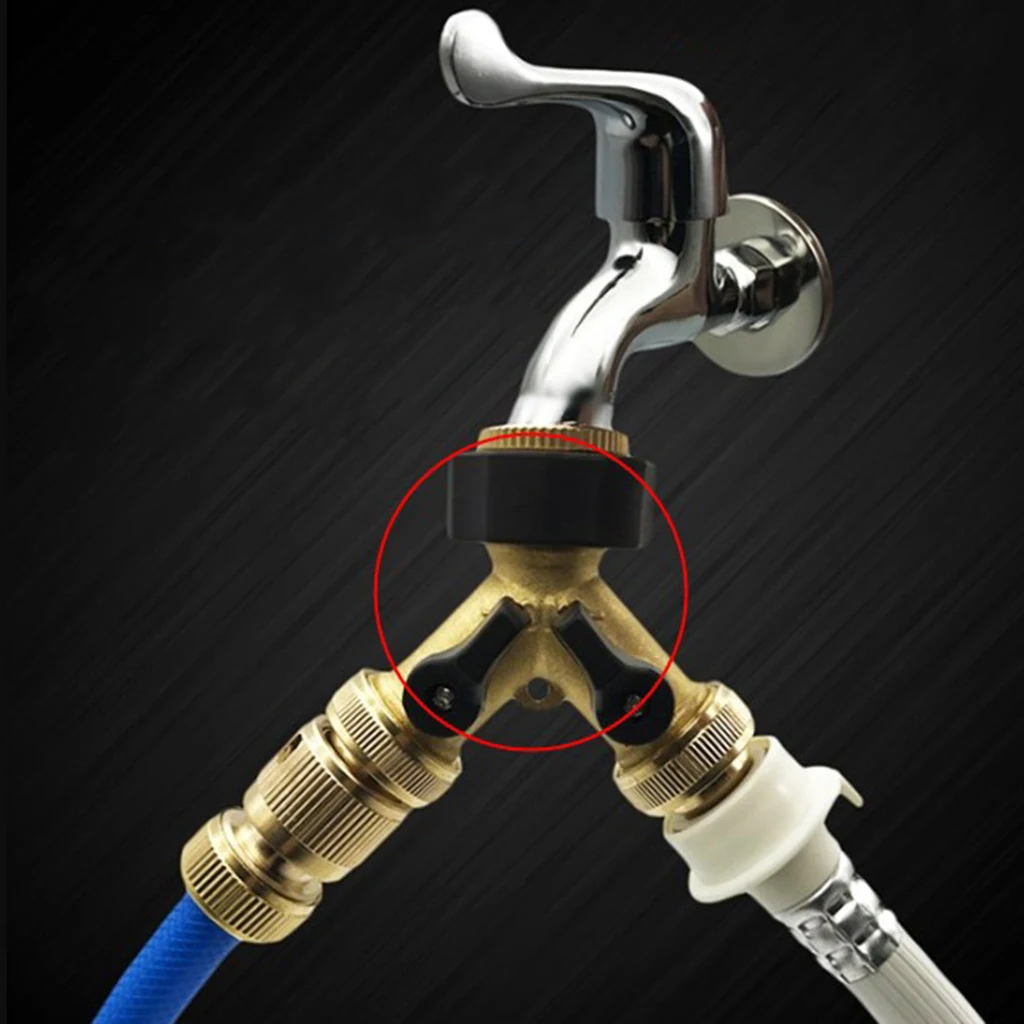 Heavy Duty Brass Garden 3/4 Hose Connectors Tap Splitter (2 Way) Y Shape Splitter Valve| New and Improved Design