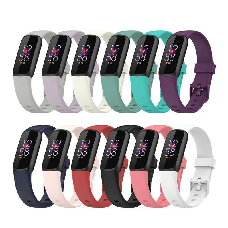 Цветная Пряжка резиновый ремешок для смарт-часов Fitbit Luxe браслет на запястье из
