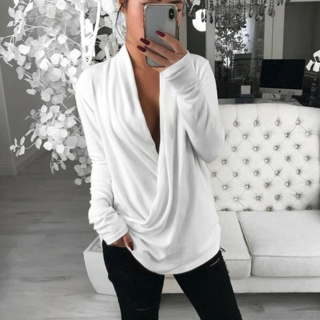 deep v neck wrap top