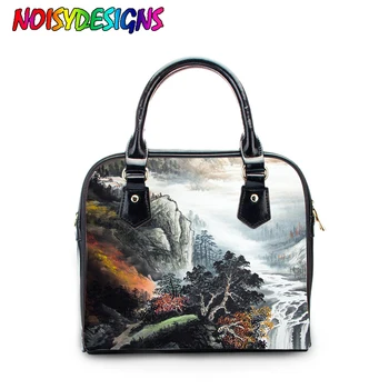 

NOISYDESIGNS Chinese Style Landscape Ink Pattern Bag Women Big Transversal Bags Casual Ladies Handbags Female Large Tote Bags
