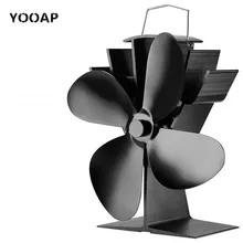 Yooap Professional fireplace tool kit, heat-driven 4-blade furnace fan, silent operation, ECO fan for stove