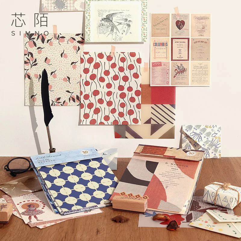 

30pcs Loose Leaf Kawaii Memo Pad Scrapbook Notepad School Office Memo Sheets Colorful Diary Planner Writing Pads