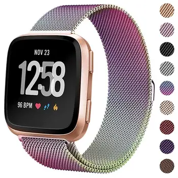 

Compatible Fitbit Versa Bands/Versa Lite Edition Bands for Women Men, Replacement Milanese Loop Metal Stainless Steel Wristband
