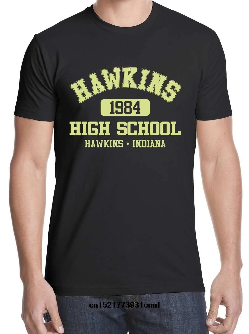 Мужская футболка новинка 1984 логотип Хокинс старшая школа SizeS 3XL забавная для