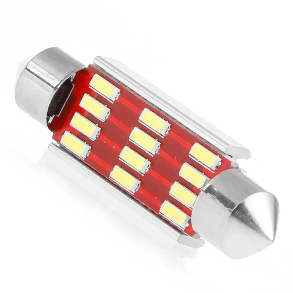 Номерных знаков 10 шт. 4014 12SMD C5W светодиодные лампы Canbus купола лампы для номерного знака автомобиля авто лампы автомобильные огни 31/36/39/41 мм - Цвет: canbus 41MM 4014