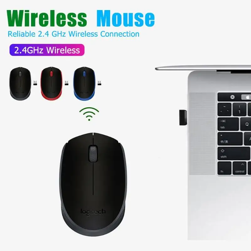 Logitech M171 2,4 ГГц USB Беспроводная мышь 1000 dpi эргономичная оптическая мышь для дома и офиса портативная беспроводная мышь для ноутбука ПК