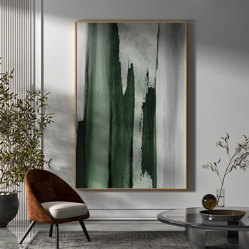 

Hand Painted Abstract Painting On Canvas Art Minimalist Painting Large Wall Art Oversize Original Painting Green Art Home Decor