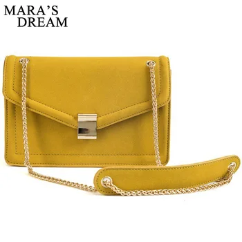 

Mara's Dream 2019 New Solid Color Matte Bag Women's Fashion Shoulder Bag Simple Wild Messenger Bag Small Square Bag