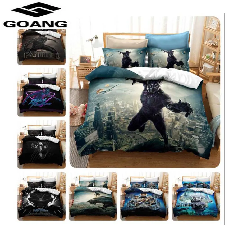 

GOANG 3d digital printing Black Panther Bedding set 3d cartoon home textiles Twin Full Queen King Size Bedding Set