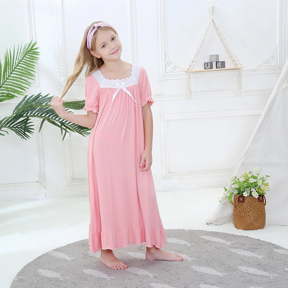 Peuter Jurk Meisjes Nachthemd Wit Roze Meisje Nachtjapon Zoete Kinderen Pyjama Vestidos Kleding 3 10 jaar|Nachtjapons| - AliExpress